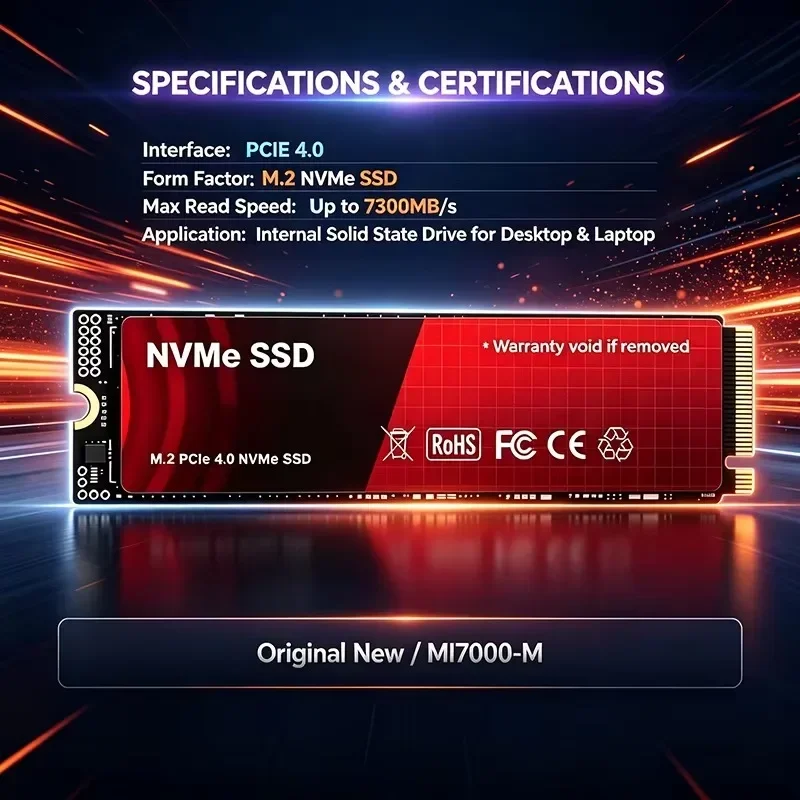 M.2 2280 NVMe SSD PCIe4.0 X4 High Performance Solid State Disk TLC 3D NAND 500GB 1TB 2TB 4TB For PC Desktop Upgrade