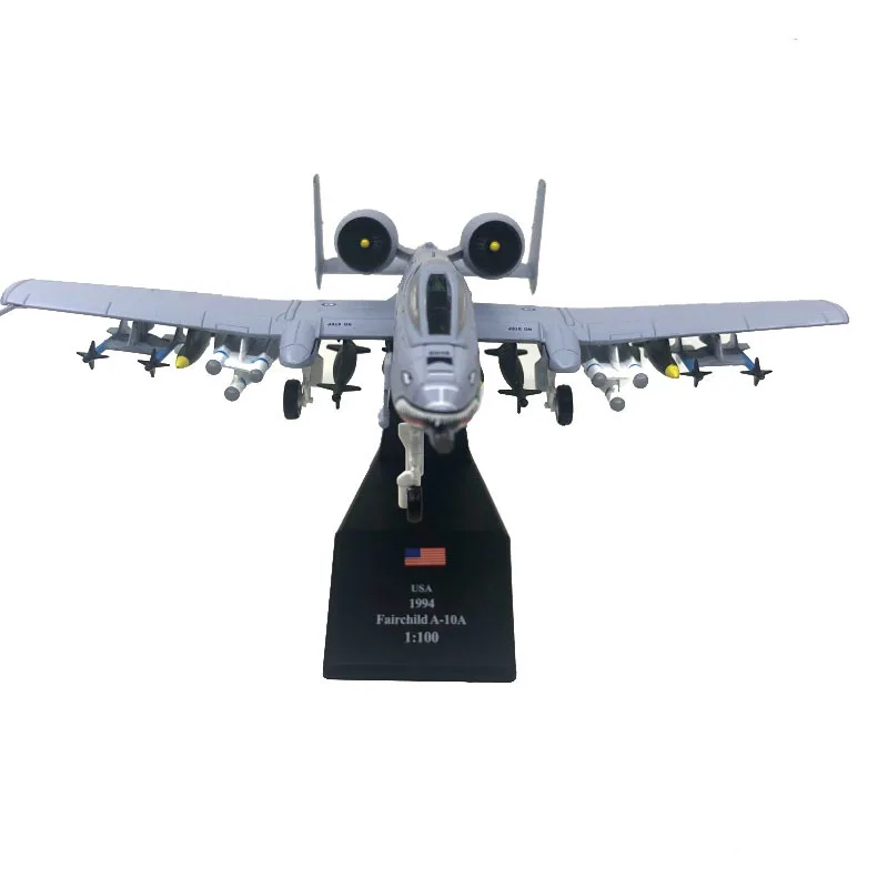 1:100 Scale USAF A-10 Thunderbolt II Model & Display Stand Collection Gift A10 Alloy Model Plane Mini Decorative Home