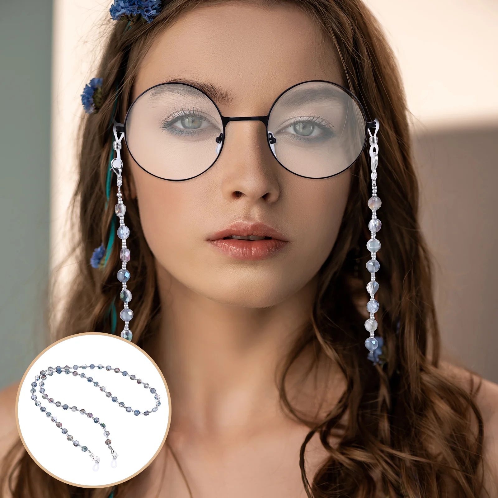 

KESYOO Beaded Eyeglass Chain Sunglass Holder Strap Cord for Eyewear Retainer Colorful Necklace Accessory