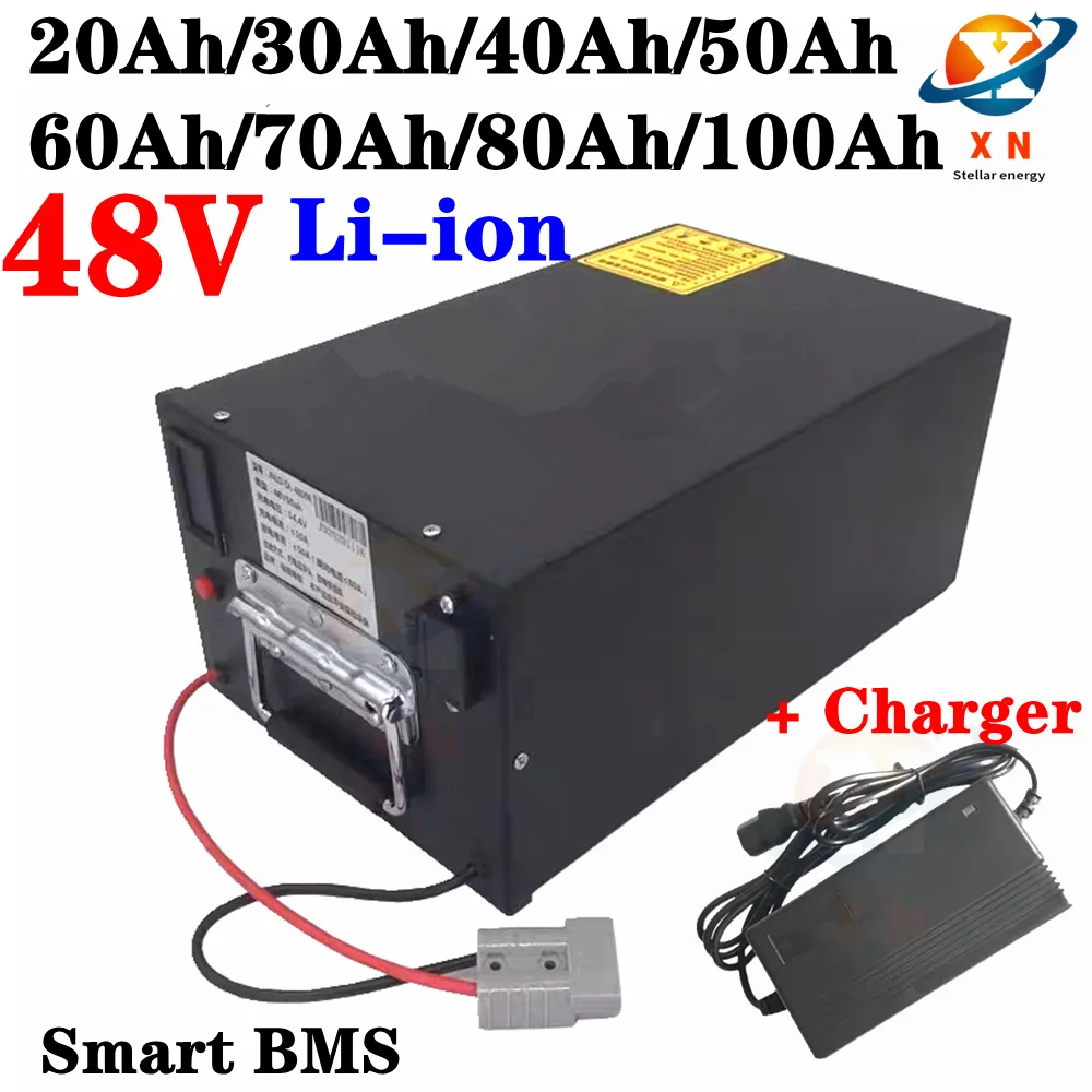 

Batterie 48V 100Ah 80Ah 70Ah 60Ah 50Ah 40Ah 30Ah 20Ah lithium-ion battery, suitable for 1kw 2kw 3kw 4kw 5kw electric vehicle+cha