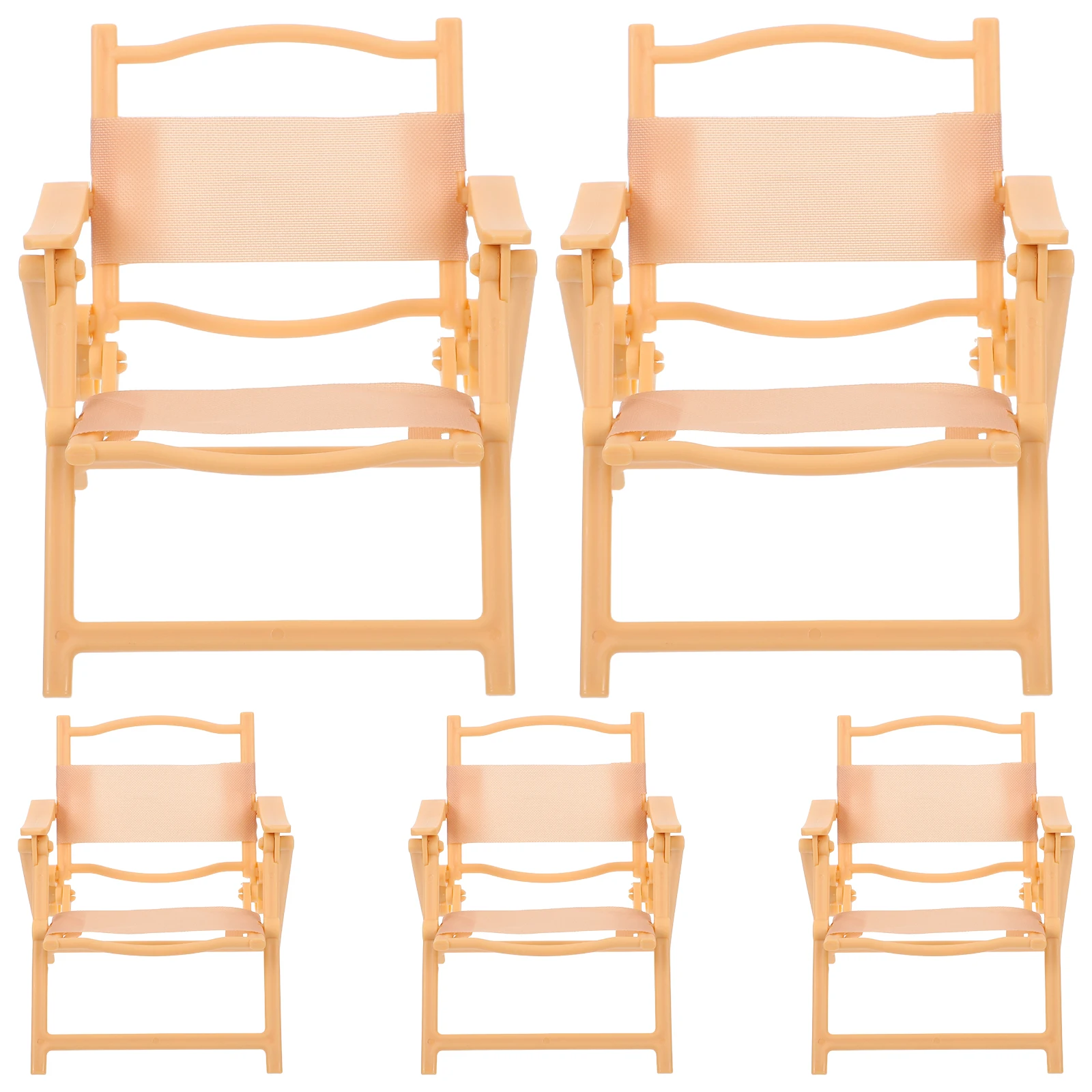 5pcs Miniature Folding Chairs For Dollhouse Furniture Mini Camping Beach Micro Landscape Recliner Kids Indoor Outdoor