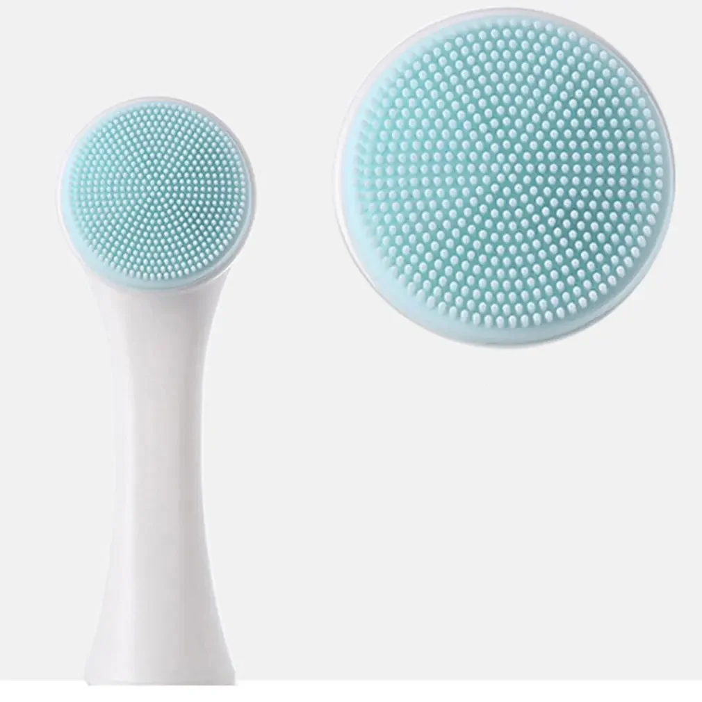 Double-sided Silicone Facial Cleanser Wash Brush Soft Mild Fiber Face Cleaning Washing Tool Skin Care Tool