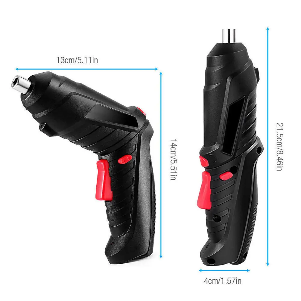 Electric Cordless USB Rechargeable Screwdriver DIY Power Screw Driver Tool Bits+