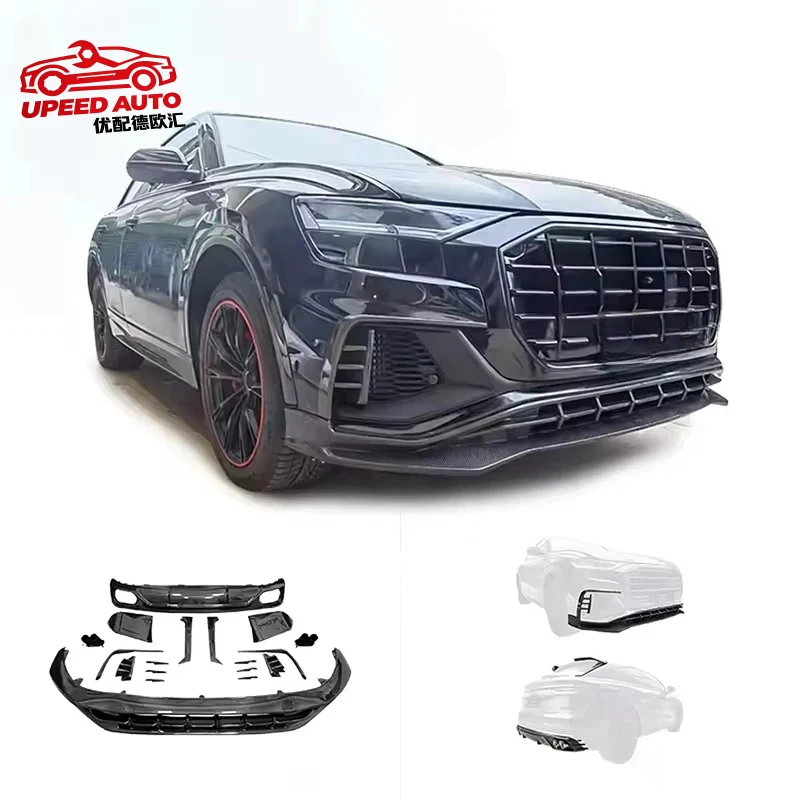 

Suitable for STLF Q8 Upgrade Abt Style Carbon Fiber Front Lip&rear Diffuser&Top Spoiler&Exhaust Pipe Car Bumper Modification