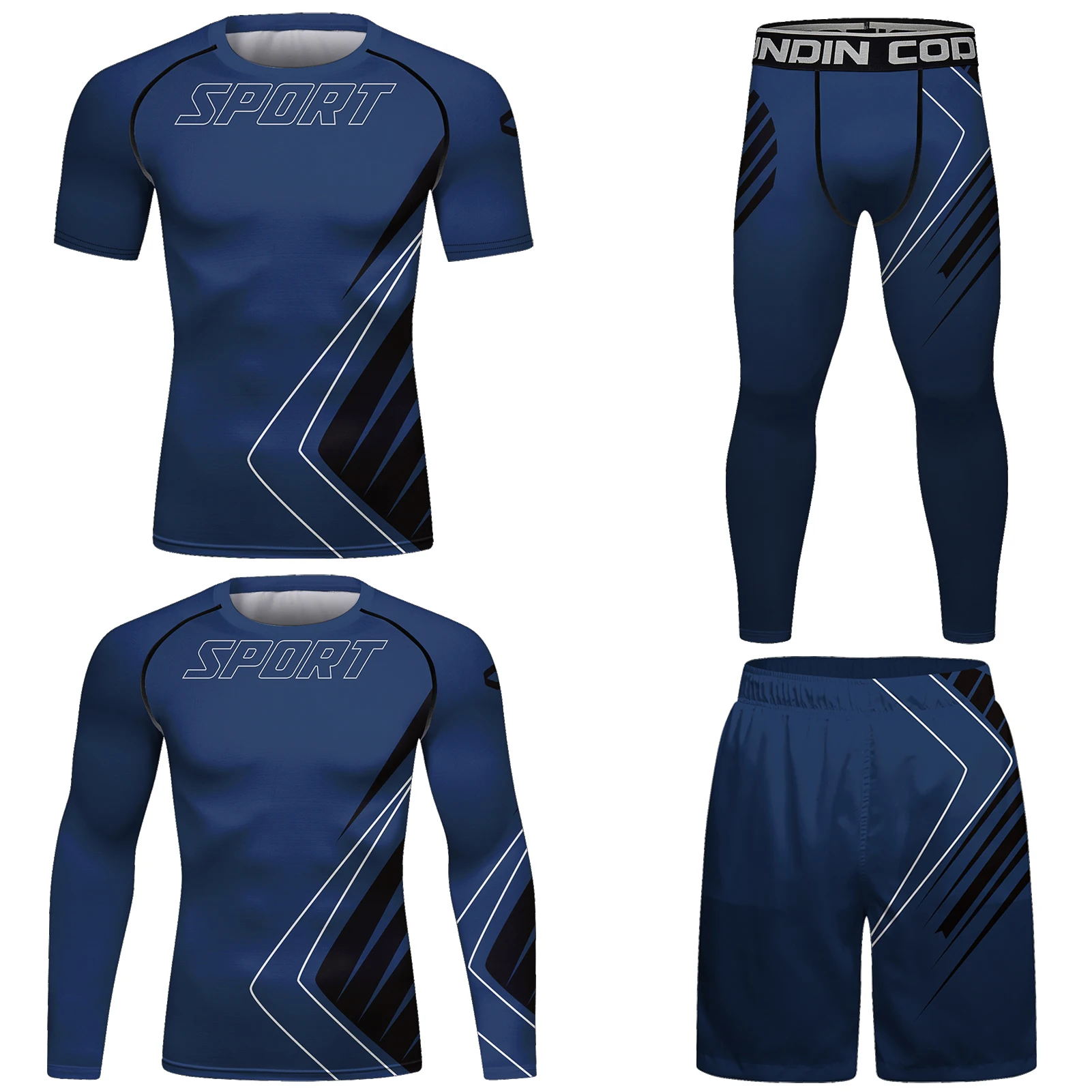 

Fitness Enthusiast Kickboxing MMA BJJ 4PCS Rashguard Sets Cody Lundin Breathable Stretchable Men's Exercise Training Sportwear