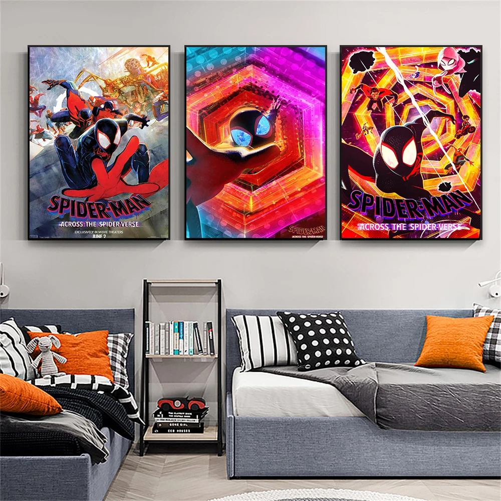 2023 Disney Poster Disney Spider Man Across the Spider Verse Wall Art Canvas Painting Prints Motivational Kid Bedroom Home Decor