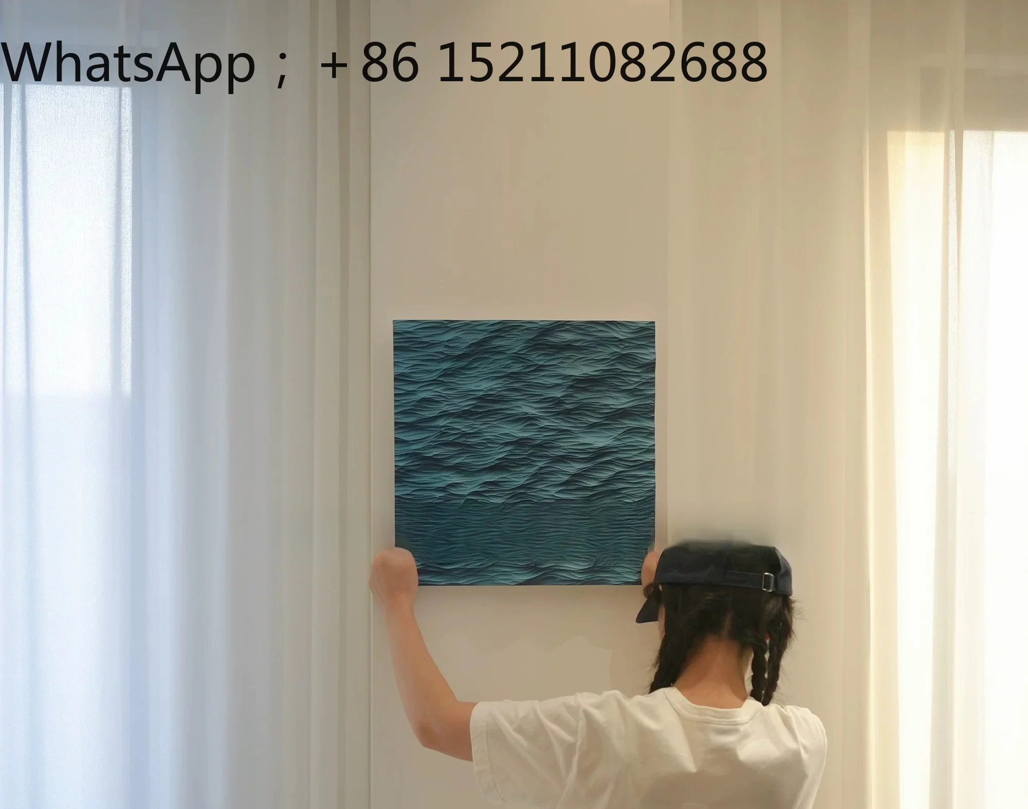 SCY relief sea three-dimensional decorative painting wall porch jewelry wall decoration wave hanging painting
