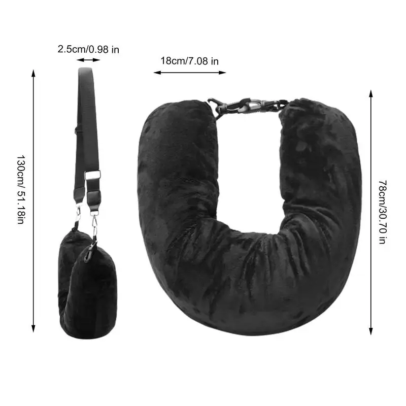 Funda de almohada de viaje para el cuello, ropa rellenable, portátil, para tren, con soporte rellenable