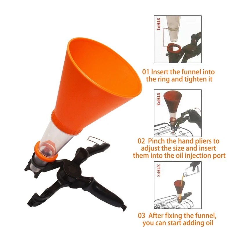 

Автомобильная воронка для масла в двигателе, герметичная воронка для автоматического заполнения моторного масла, видимая структура с автоматической блокировкой, инструмент для быстрой замены масла