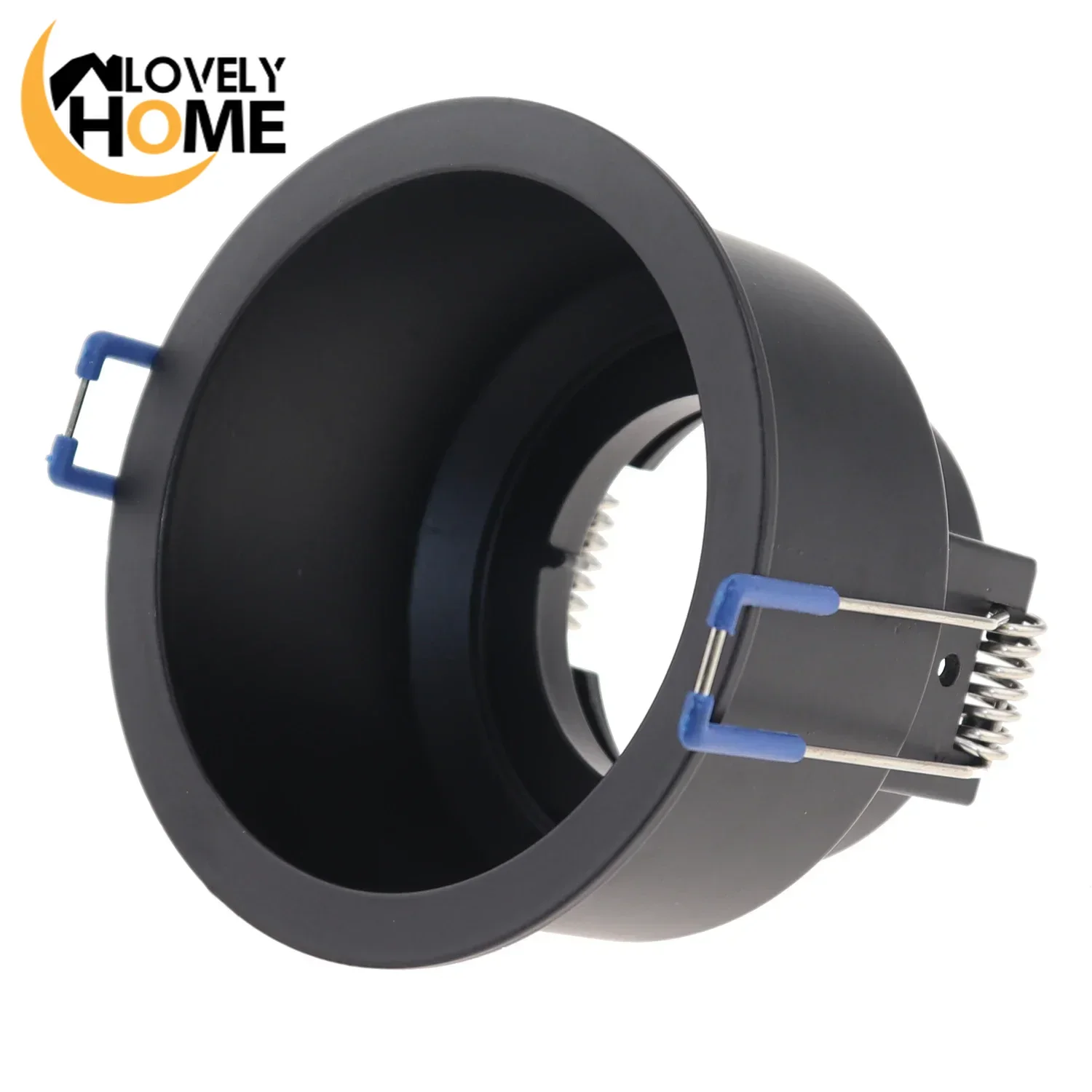 Aluminium putih/hitam perlengkapan lampu sorot bingkai GU10 MR16 bohlam dasar bulat persegi tersembunyi Fitting Downlight pegangan lampu langit-langit