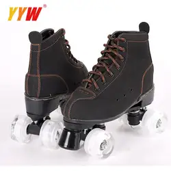 Flash Roller Skate Shoes para adultos, Tênis Esportivo Deslizante Unisex, Linha Dupla, Patins Profissionais, Calçado de 4 Rodas, Presente