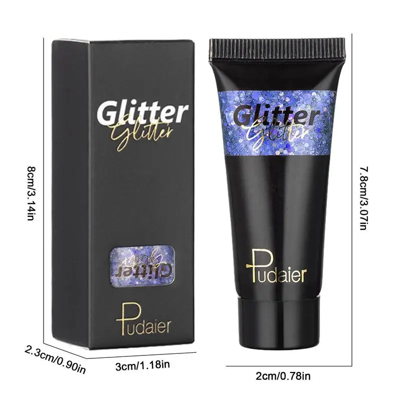 Glitter Pailletten Gel Crème Voor Gezicht Lichaam Lip Oog Nagel Diy Shinning Schaduw Shimmer Gel Kleurrijke Pailletten Podium Blijvende Make-Up