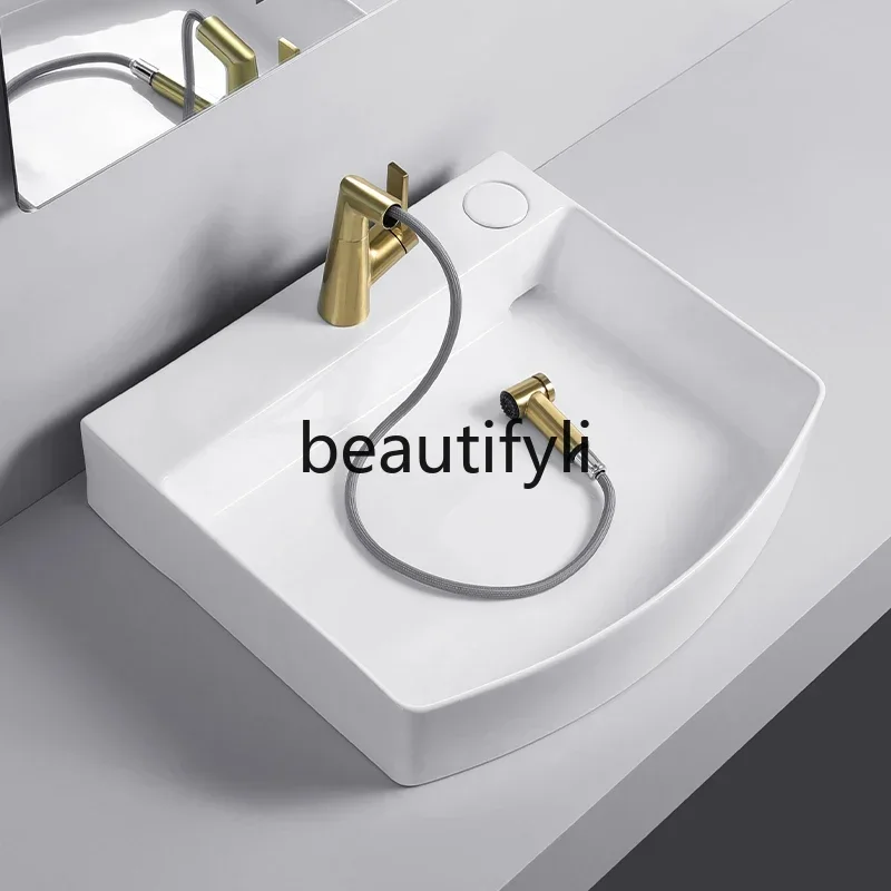 Hot sales Rear drainage table basin hand basin large size washing machine basin widened size