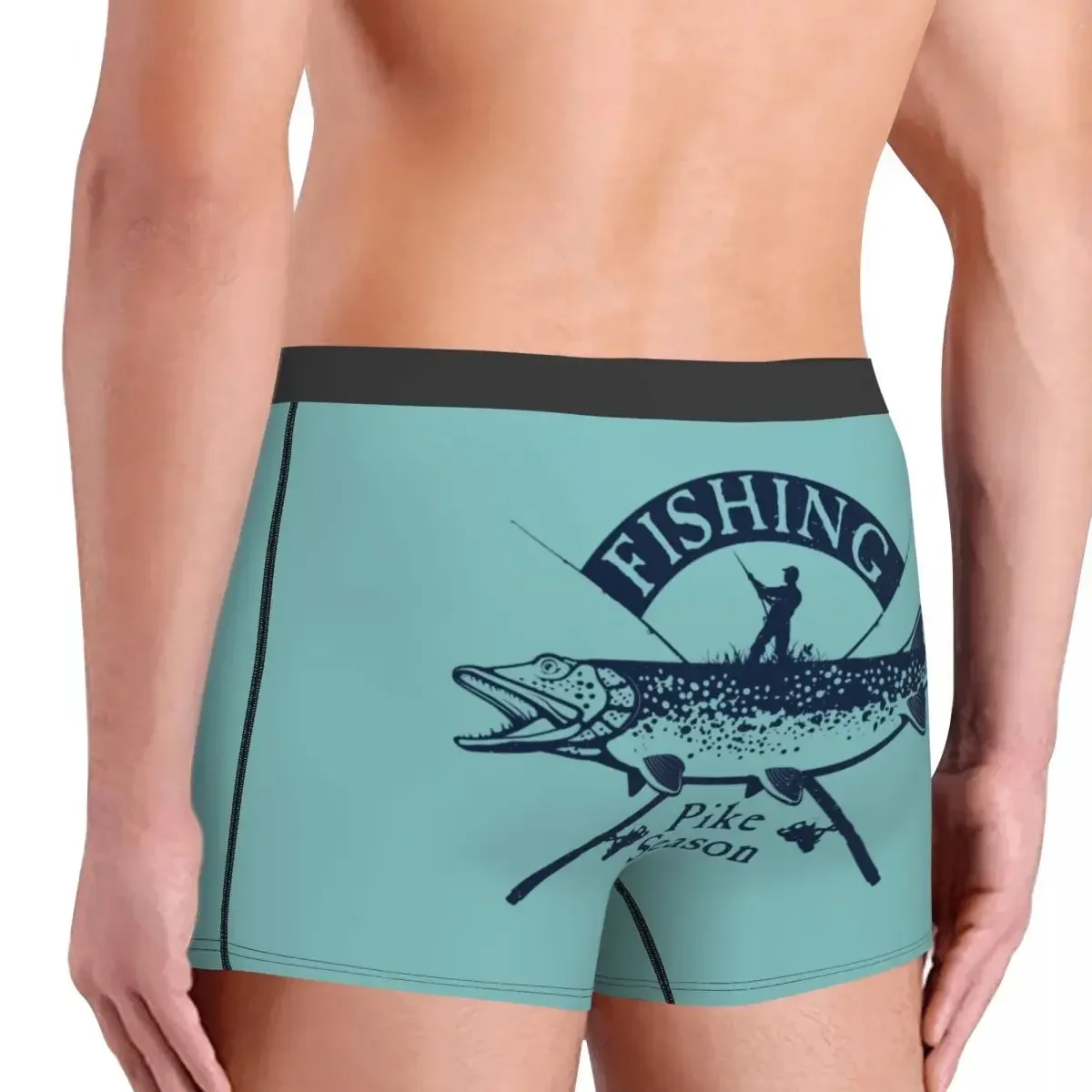 섹시한 남성 패션 파이크 낚시 속옷, 어부 물고기 복서 브리프, 부드러운 반바지 팬티 언더팬츠