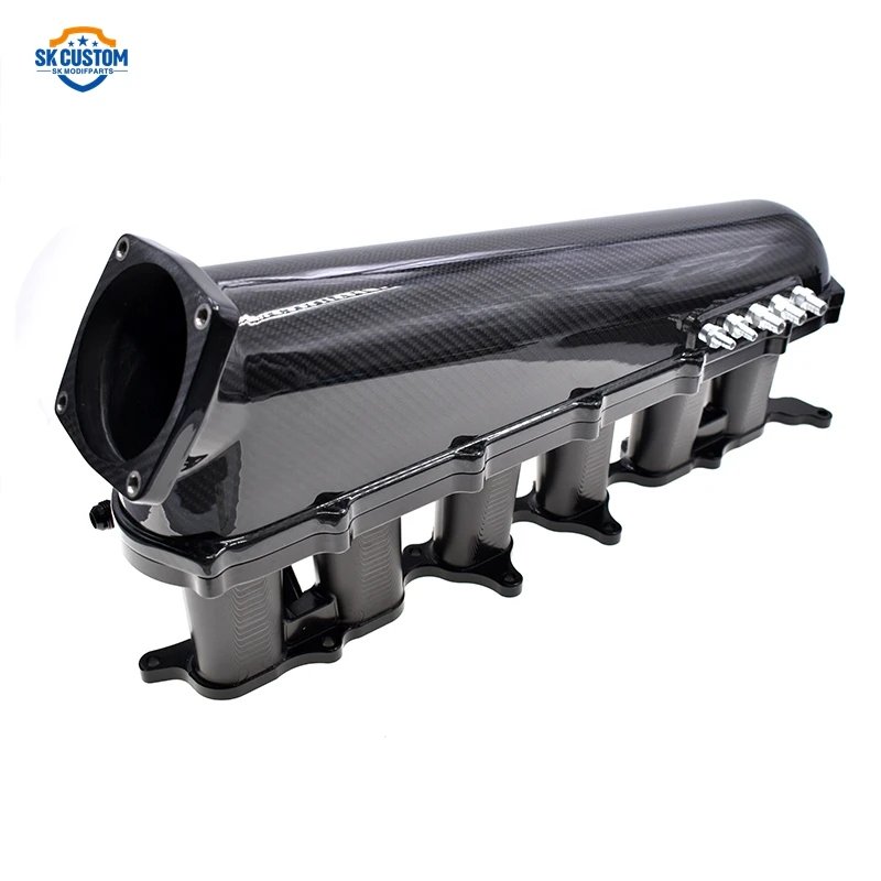 CUSTOM Racing Carbon Fiber 6 Injetor 2JZ GE Engine Intake Manifold With 100mm Throttle Body And Fuel Rail