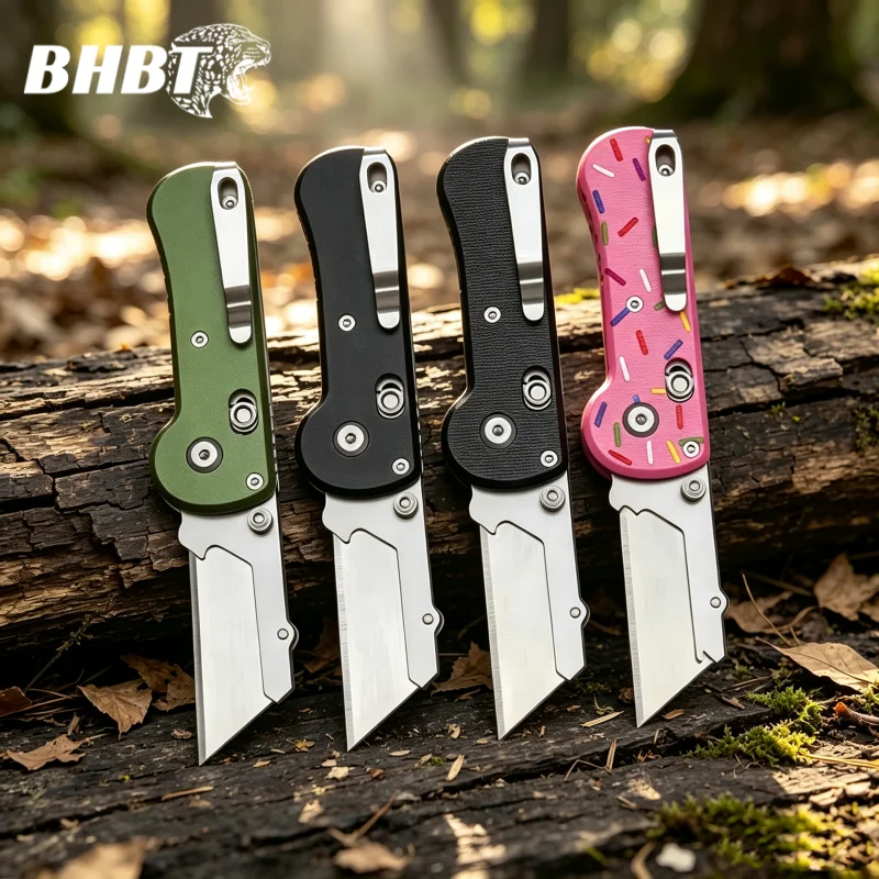 BHBT G10 Mini Folding Pocket Utility Knife Stationery Aluminum Alloy Portable EDC Box Cutter With Replaceable Blades