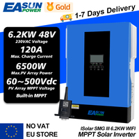 EASUN 6.2KW MPPT Solar Inverter 48v 6500W PV Input 60-500VDC 120A Charger Off Grid Inversor Support BMS for Solar Power System