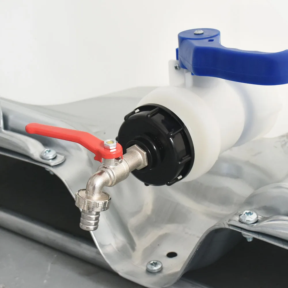 

S60 IBC Tank Tap Adapter 16mm Nipple Rain Bucket Fitting Garden Hose Tap Quick Connectr Faucet Alloy Tank Valve