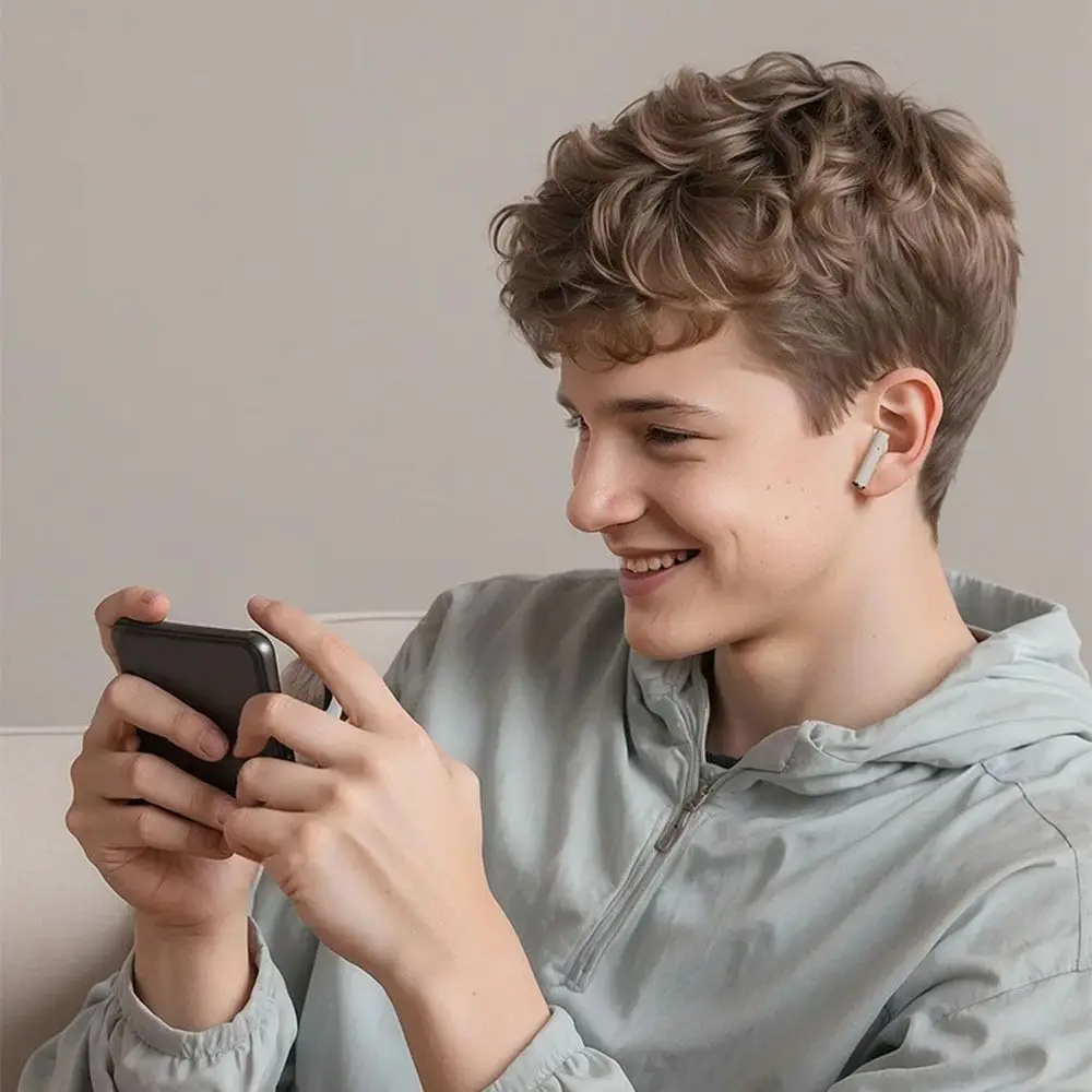 

Retro Camera Wireless Headphones with Touch Control LED Screen Sports Headset HD Call Noise Cancelling Bluetooth Earphones