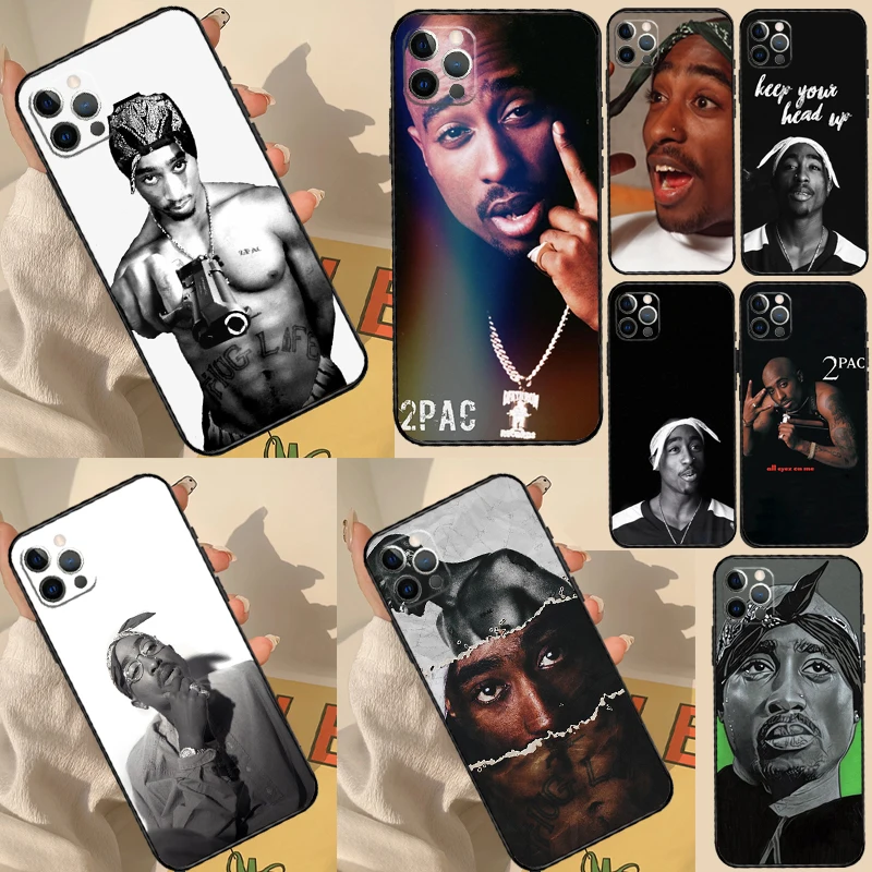 Rapper 2pac Tupac Phone Case For iPhone 16 Pro Max 14 13 12 11 15 Pro Max mini XR 15 16 Plus 16e Cover Coque