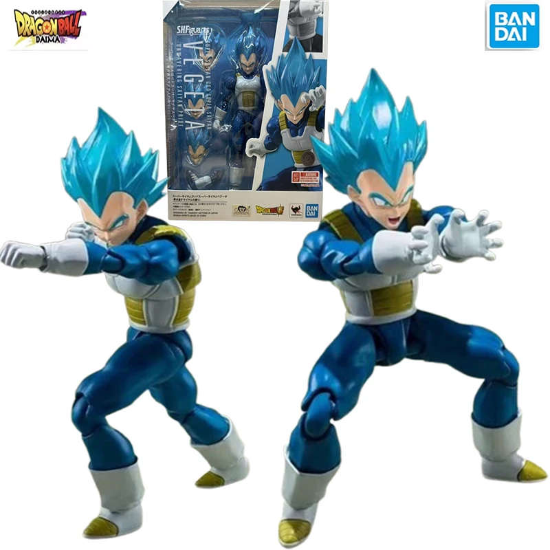 

Original Bandai Figure Dragon Ball Anime Figures SHF Super Saiyan God Super Saiyan Blue Vegeta Collection Model Action