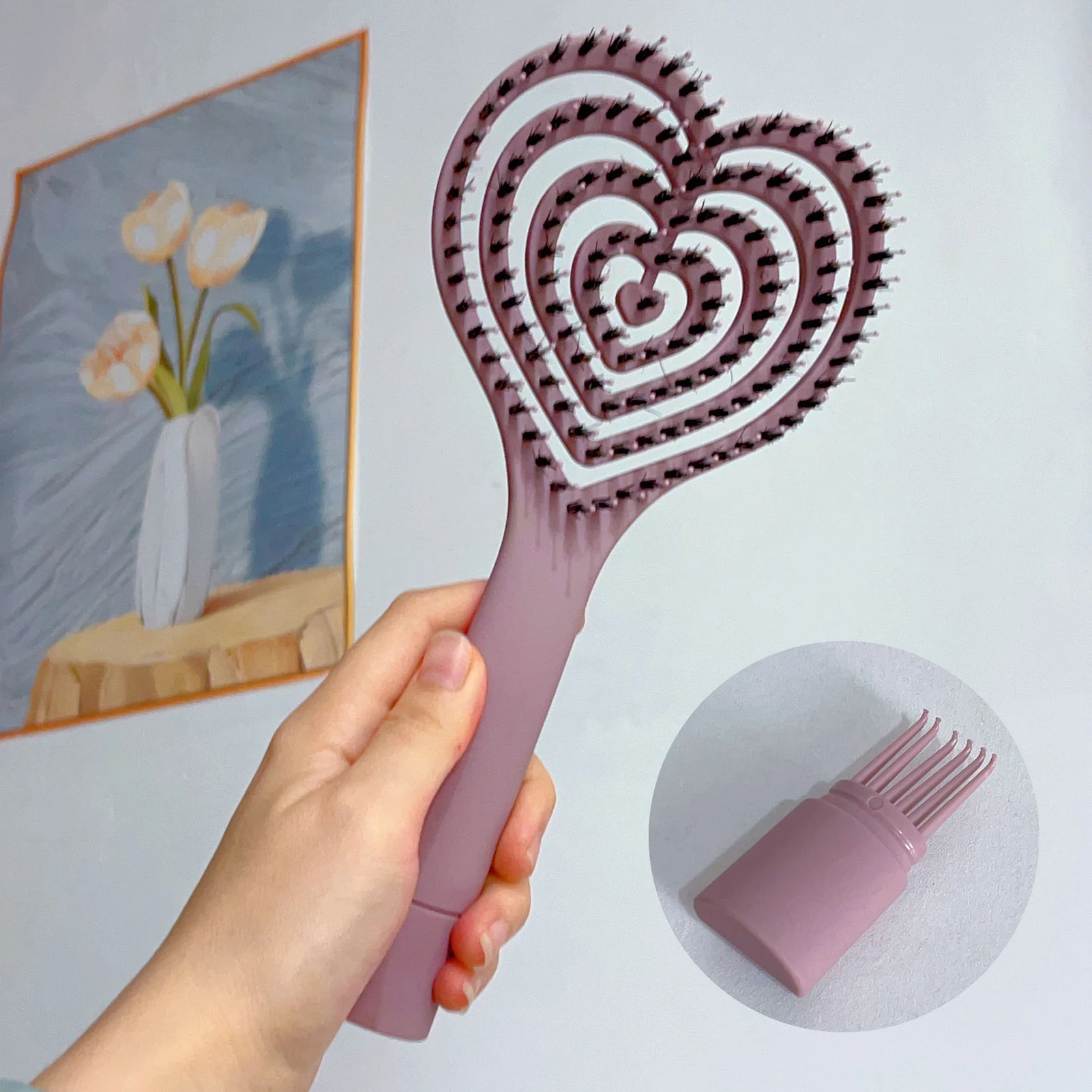 

Curl Define Styling Brush Love Hollow Out Detangling Hair Brush Tangled Hair Comb Shaping Defining Curls Barber Styling Tools