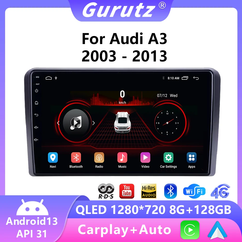 

Car Radio 2Din Android13 Stereo With Screen For Audi A3 8P 2003-2012 Carplay Intelligent System Multimedia Wifi autoradio 4G DSP