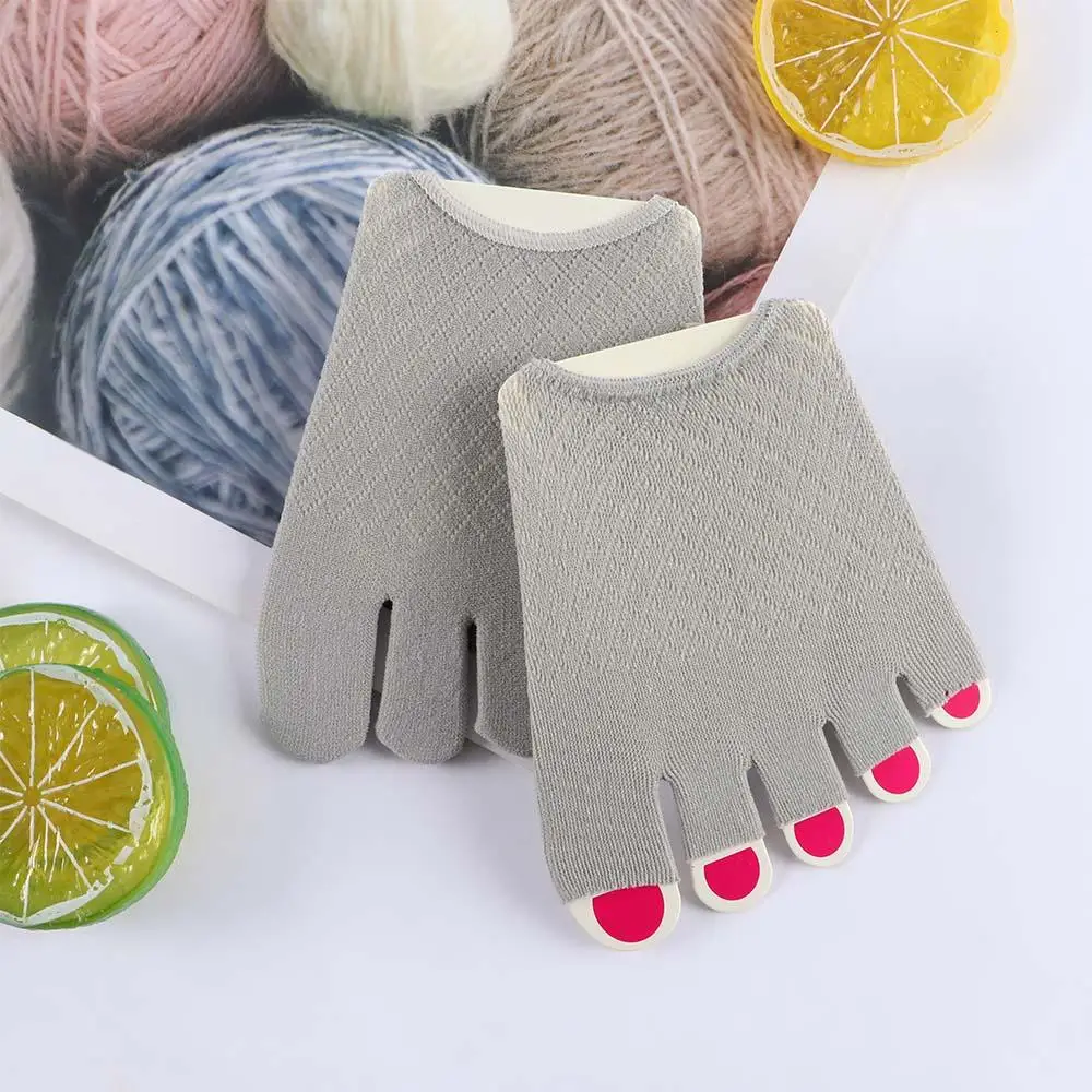 Breathable Thin Mesh Non-slip Summer Cotton Open Toe Socks Sock Slippers Half Palm Socks image 2