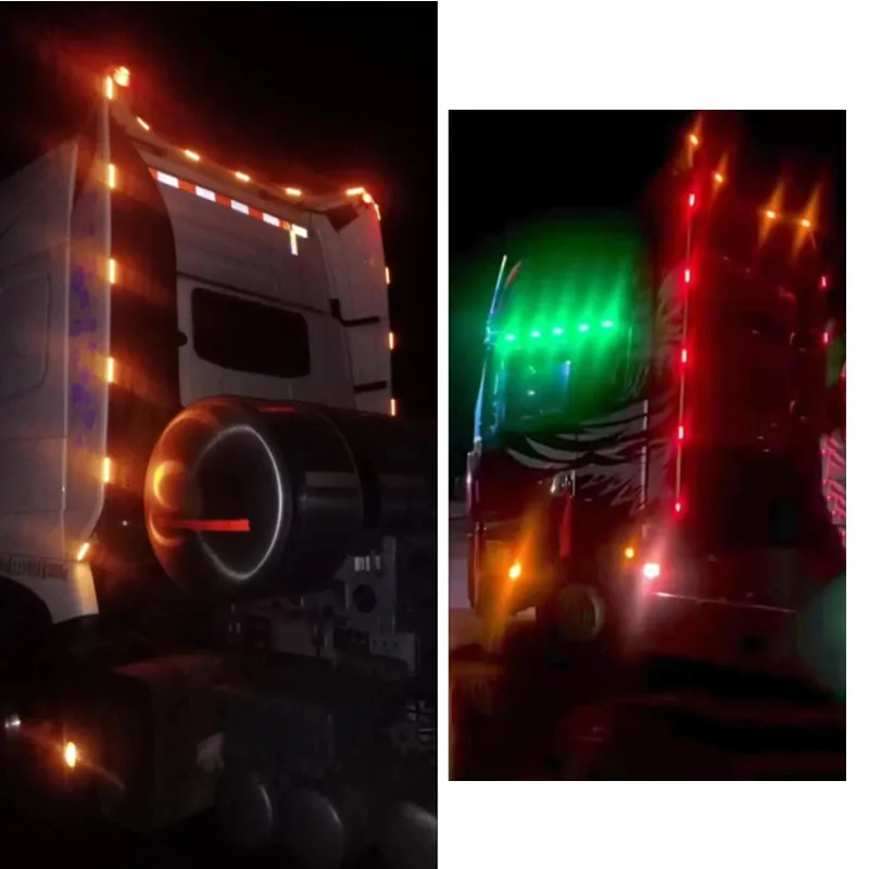 24V LED Flashing Truck Ambient Light Roof Bumper Door Lamp Trailer Lorry Caravan Accessories Decoration For SCANIA Van Truck