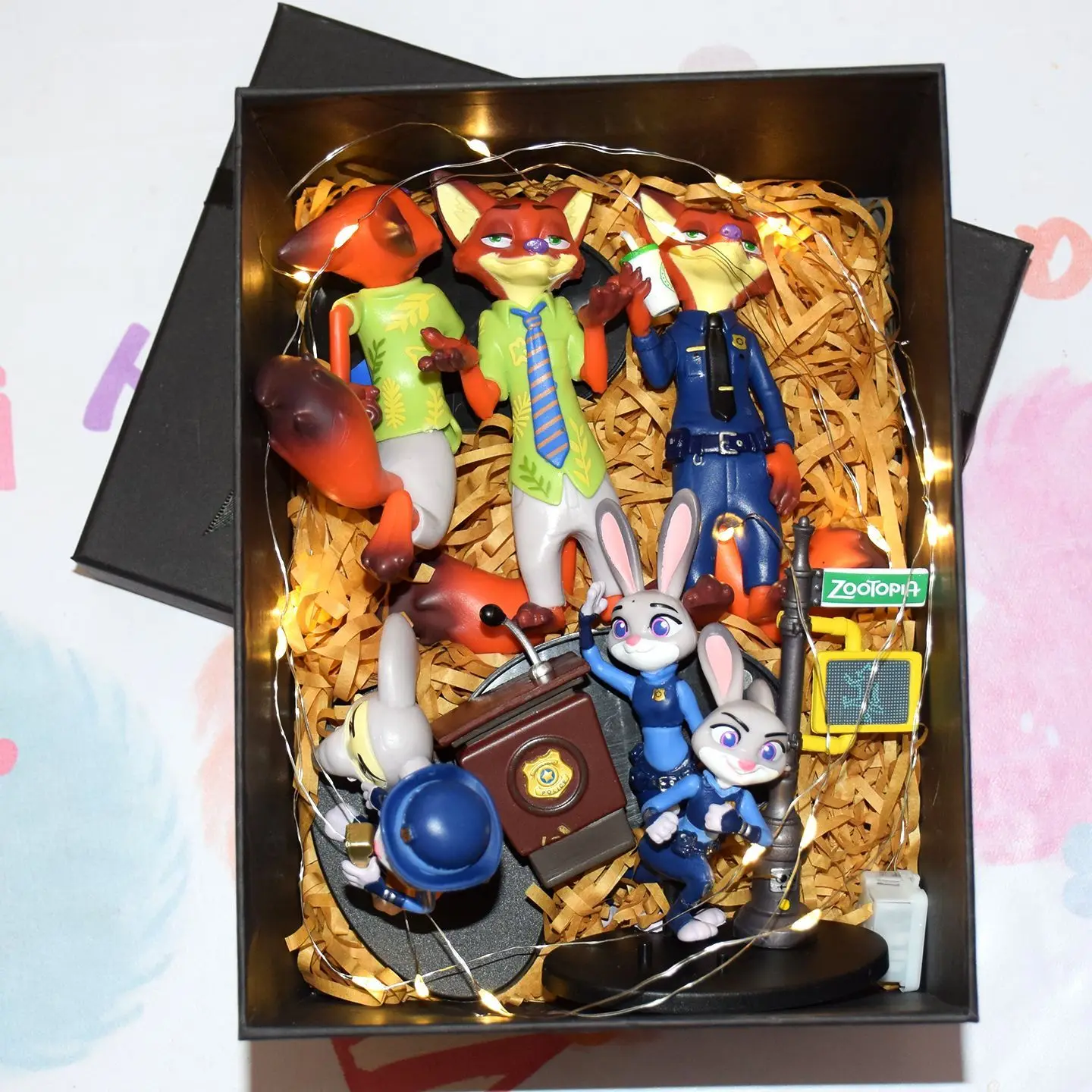 ديكور سطح المكتب المنزلي، تفاصيل عالية الترميم، مادة آمنة، نموذج تمثال Zootopia، محيطية قابلة للجمع لمروحة الرسوم المتحركة للأطفال #4