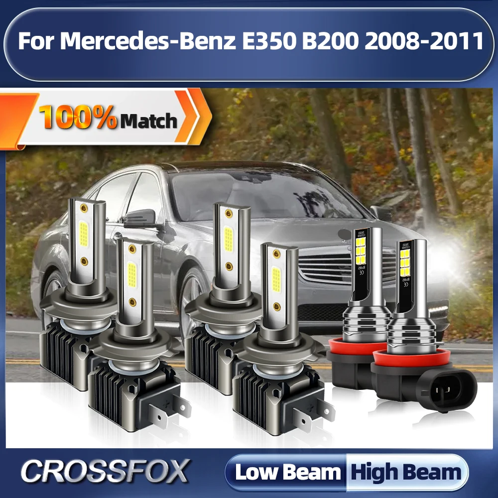 

360W Super Bright LED Headlight Bulbs 6000K High Low Beam 12V Car Fog Lights For Mercedes-Benz E350 B200 2008 2009 2010 2011