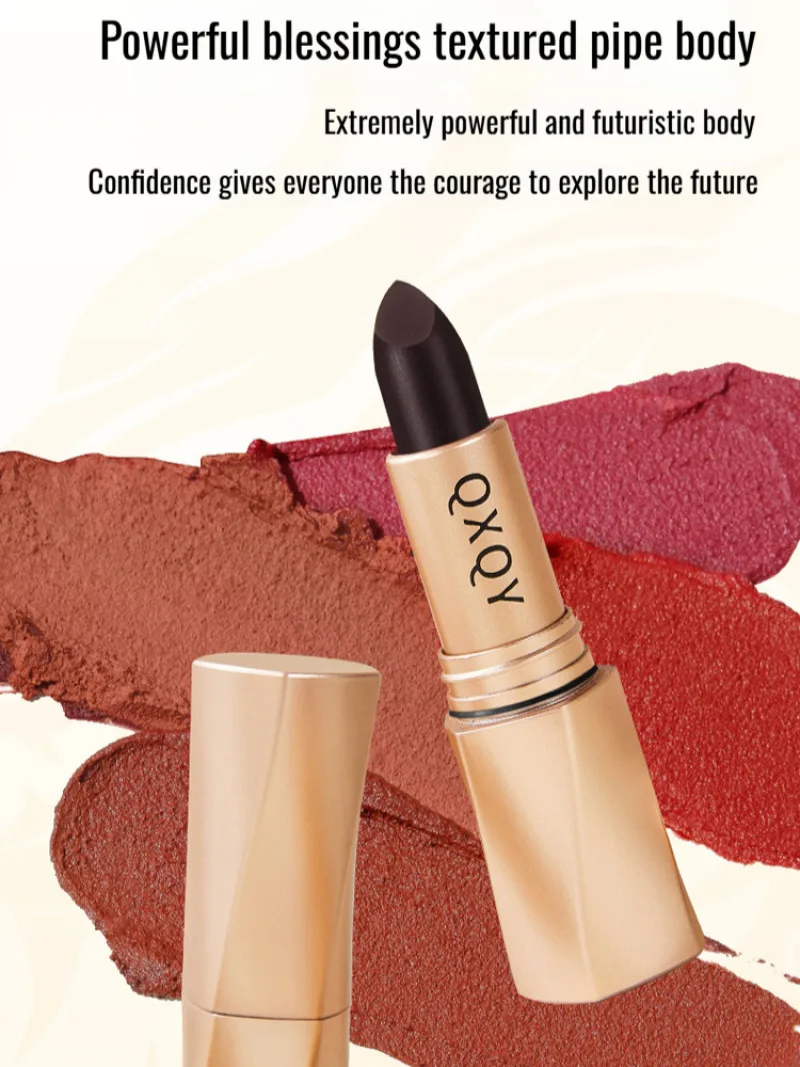 Black luxury velvet noncolor loss lipstick whitening enhance waterproof