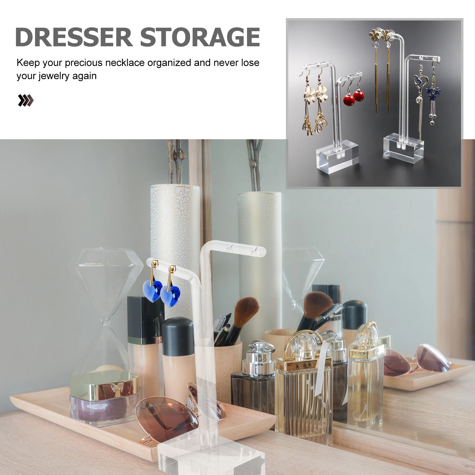 

2Pcs Earring Organizer Perfect for Organizing and Showcasing Earrings in Malls and Live Rooms Earring Holder Earrings Organizer