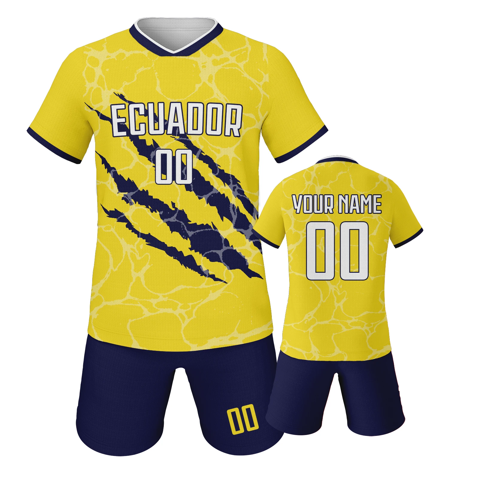 

Изготовленная на заказ футбольная форма Эквадора для детей, персонализированная молодежная футбольная майка с именем и номером, подарки для любителей футбола для фанатов от 3 до 14 лет