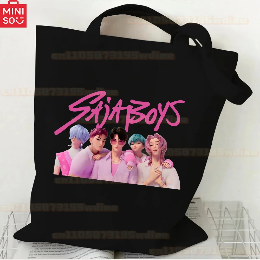 KPop Demon Hunters Rumi Mira Zoey Saja Boys Anime Cosplay Handbags Students Printed Canvas Bags Halloween Costume Accessory Gift