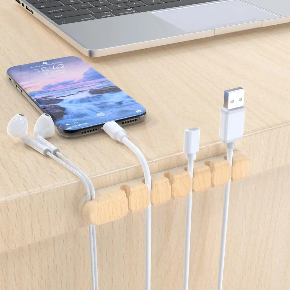 Support de Câble Auto-Adhésif en Silicone, 3/5/7 Trous, pour la Gestion du Bureau