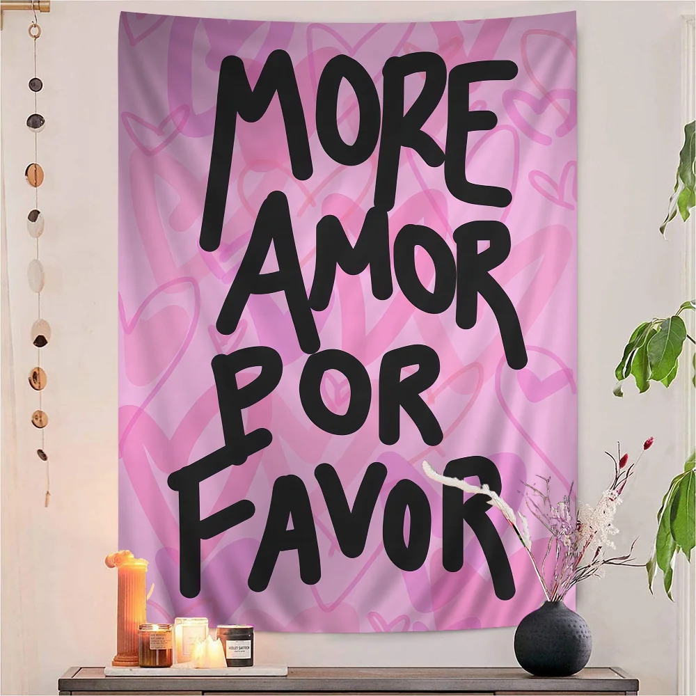 More Amor Por Favor Wall Tapestry Home Decoration Hippie Bohemian Decoration Divination INS Home Decor