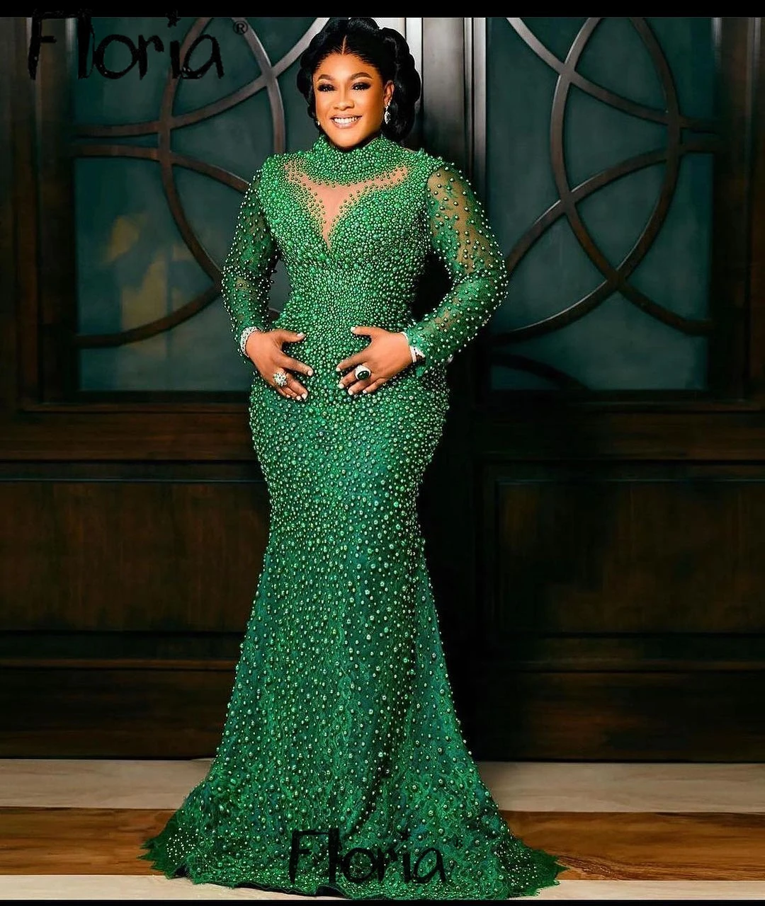 

Robe Soirée Female Long Evening Dresses Beaded Sequin Formal Wear For Weddings 2023 Emerald Green Mermaid Prom Party Dress