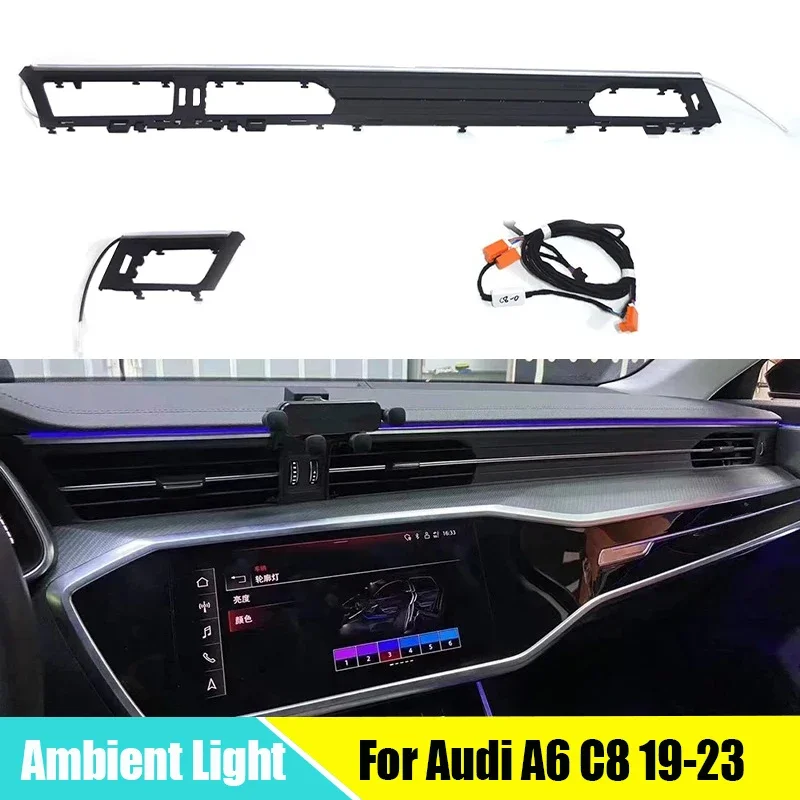 Luz Ambiental LED para Audi A6 C8 2019-2023, versión de brillo radiante, Control Central perfecto, Panel de instrumentos