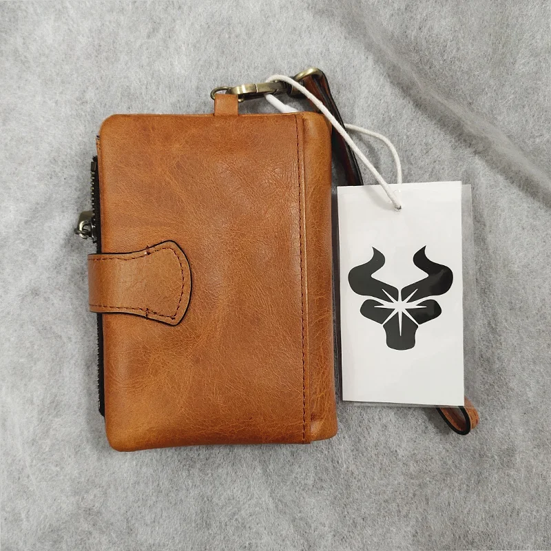 genuine leather men wallet rfid blocking credit cards holder purse male fashion clutch money bag