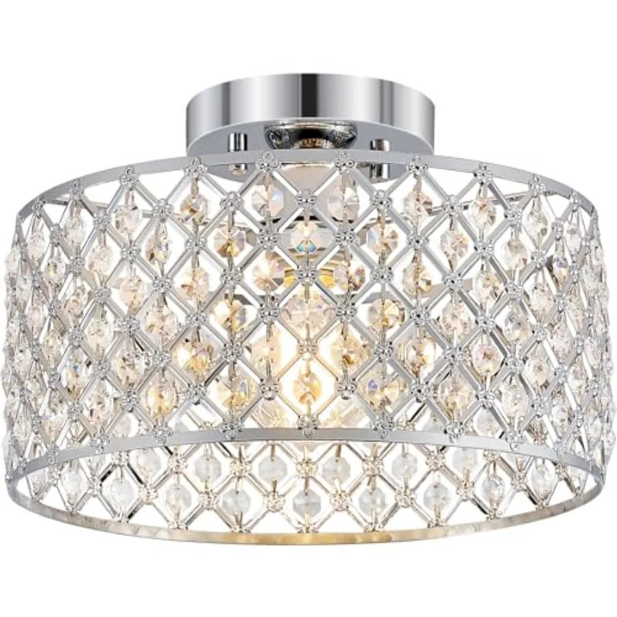 

Хрустальный потолочный светильник: современный полувстраиваемый потолочный светильник, круглая маленькая люстра для столовой, прихожей и коридора