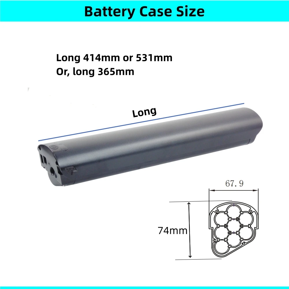 Bike Frame Hidden Ebike Battery Box 36V 48V Semi Hidden Battery Case with 4Pins Connector 52 40 30 pcs 18650 Cells Box