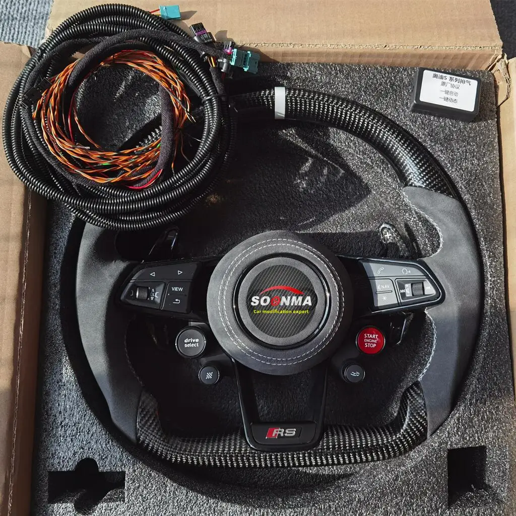 Custom Alcantar Carbon Fiber Steering Wheel for Aud I Tt Ttrs R8 Led Steering Wheel