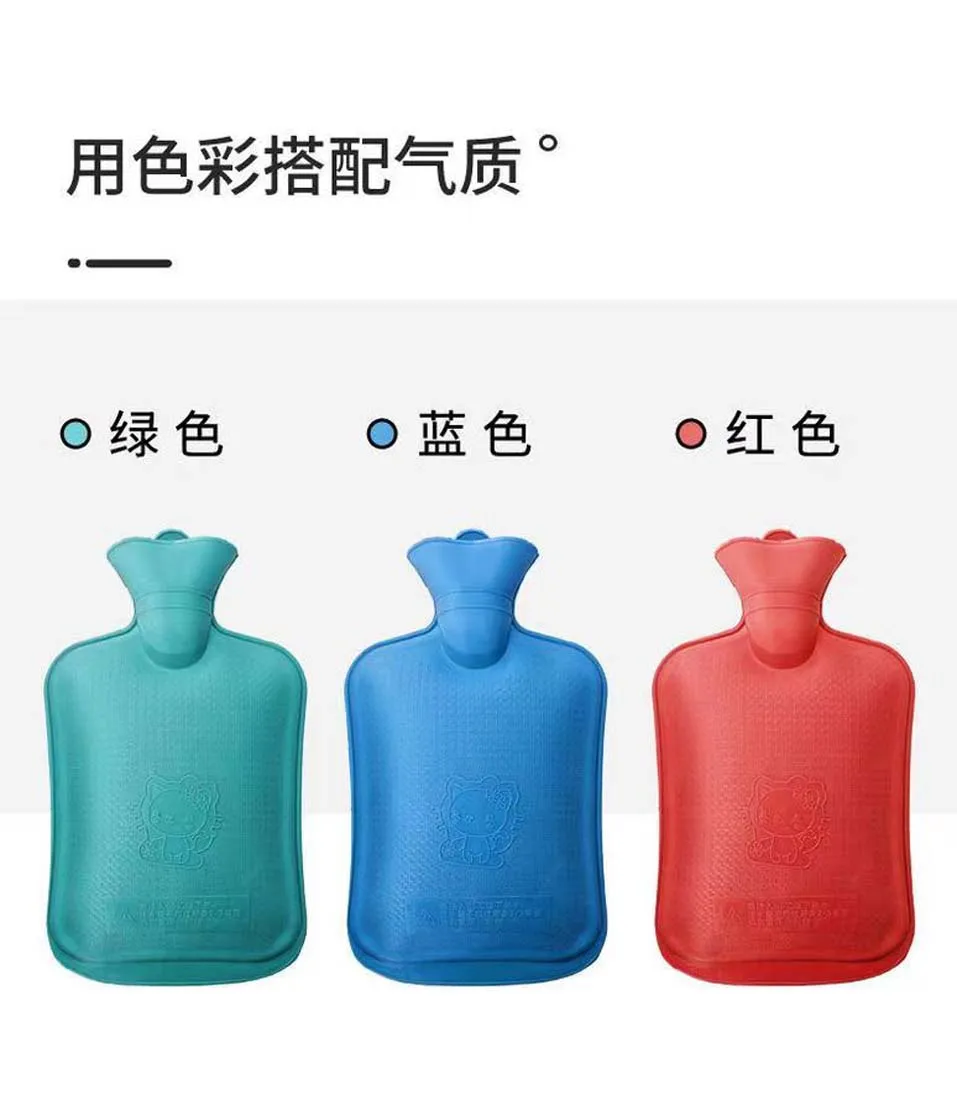 1PC 500ml Water Injection Rubber Hot Water Bottle Thick Hot Water Bottle Winter Warm Water Bag Hand Feet Warmer Water Bottle