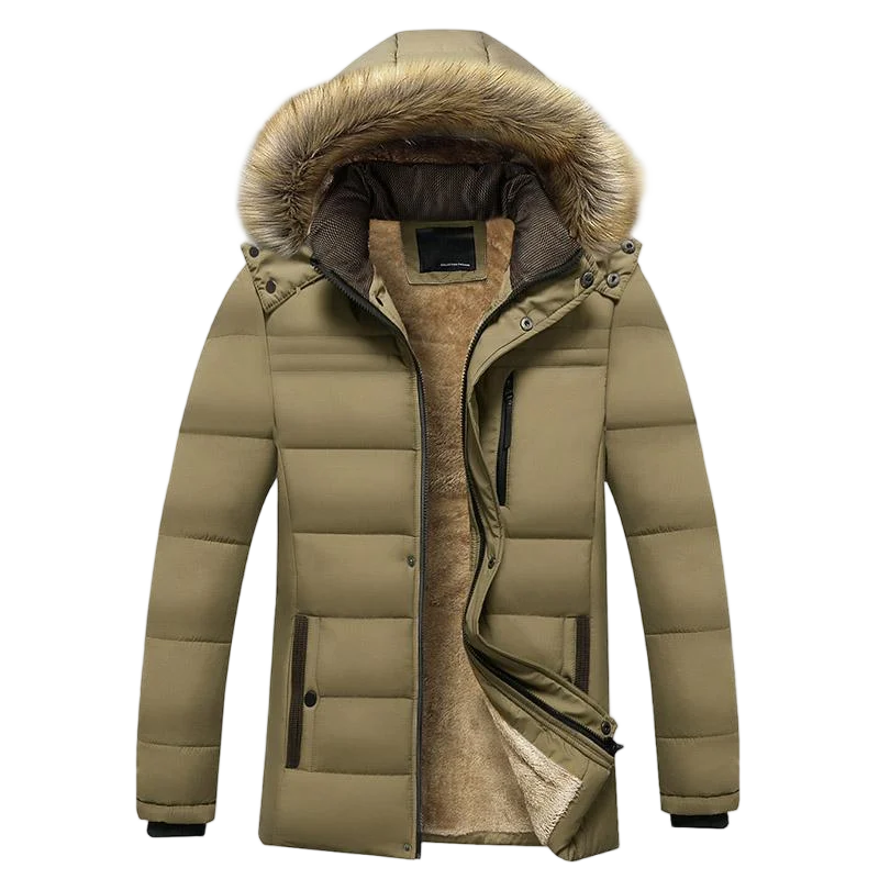 

Winter Men Windproof Fleece Casual Jacket Man Thick Detachable Hat Parka Jacket Men Outdoor Multi Pocket Work Windbreaker Jacket