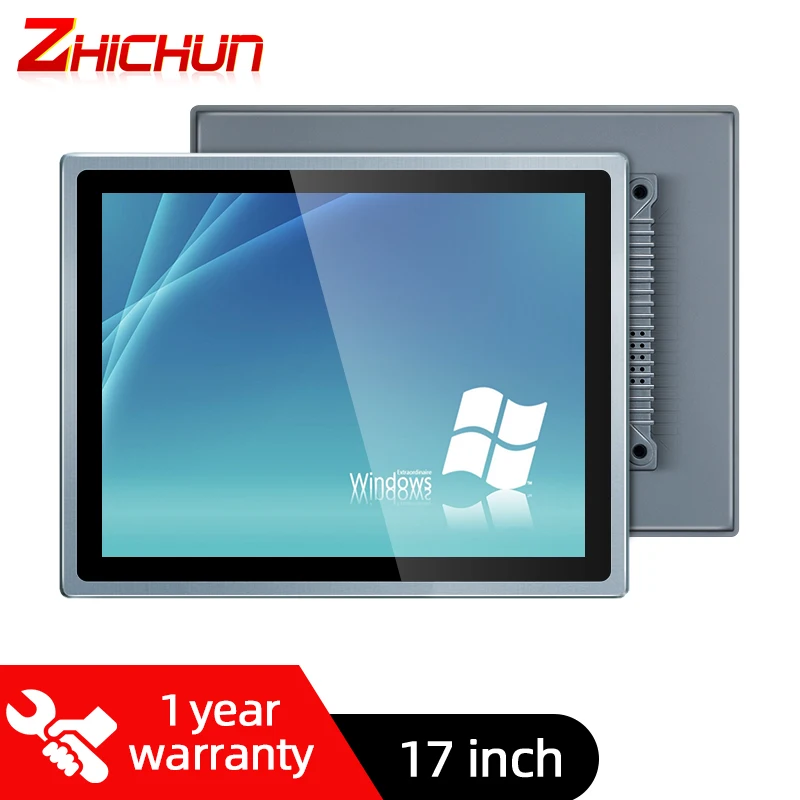 17 Inch Touch Panel PC Windows 7 to 11 ZHICHUN Capacitive Square Screen Industrial Computer