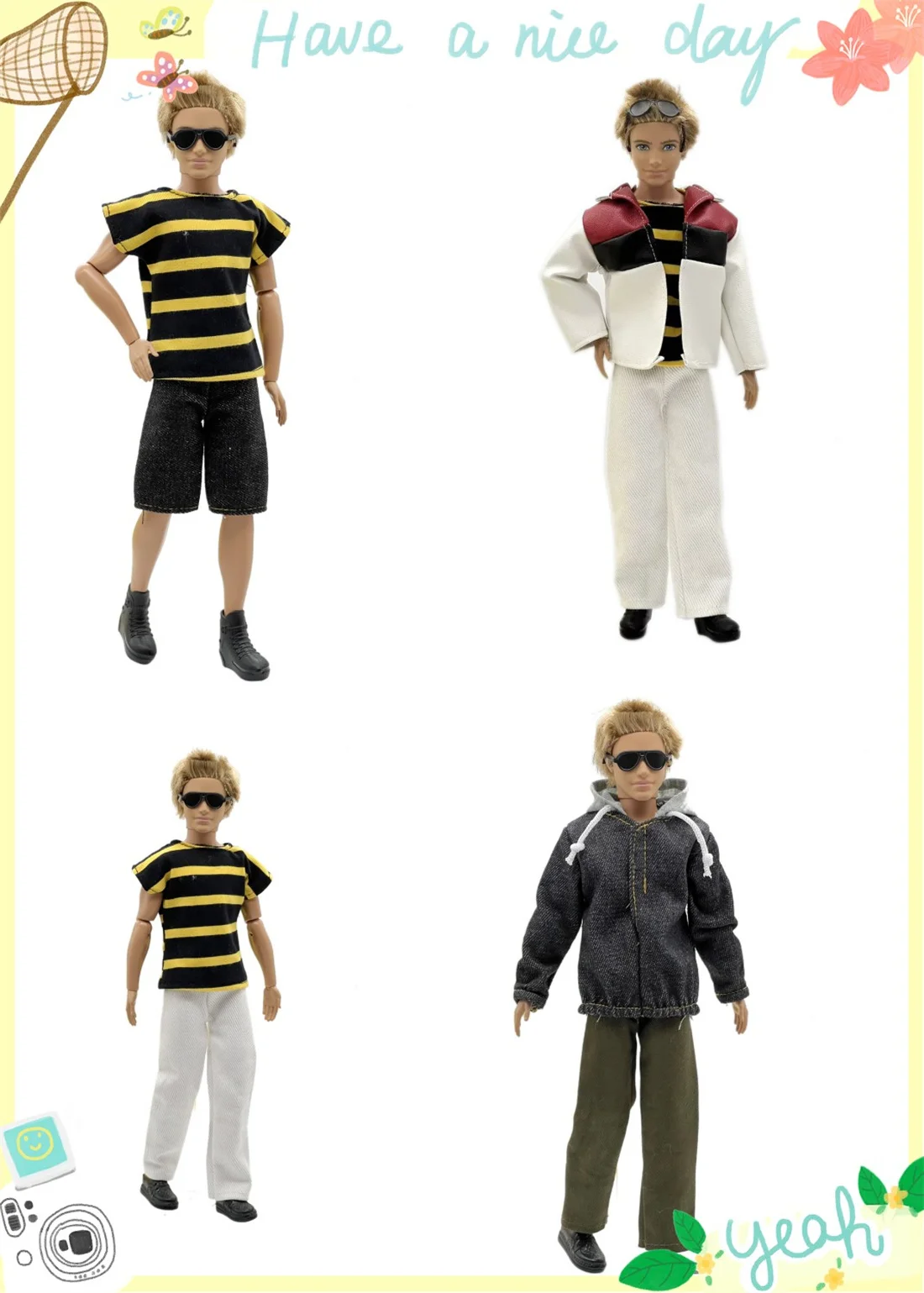 

1 Set Ken Handmade Handsome Doll Accessories Summer Fashion Clothes for 30cm 12inch Ken Doll Kids Gift