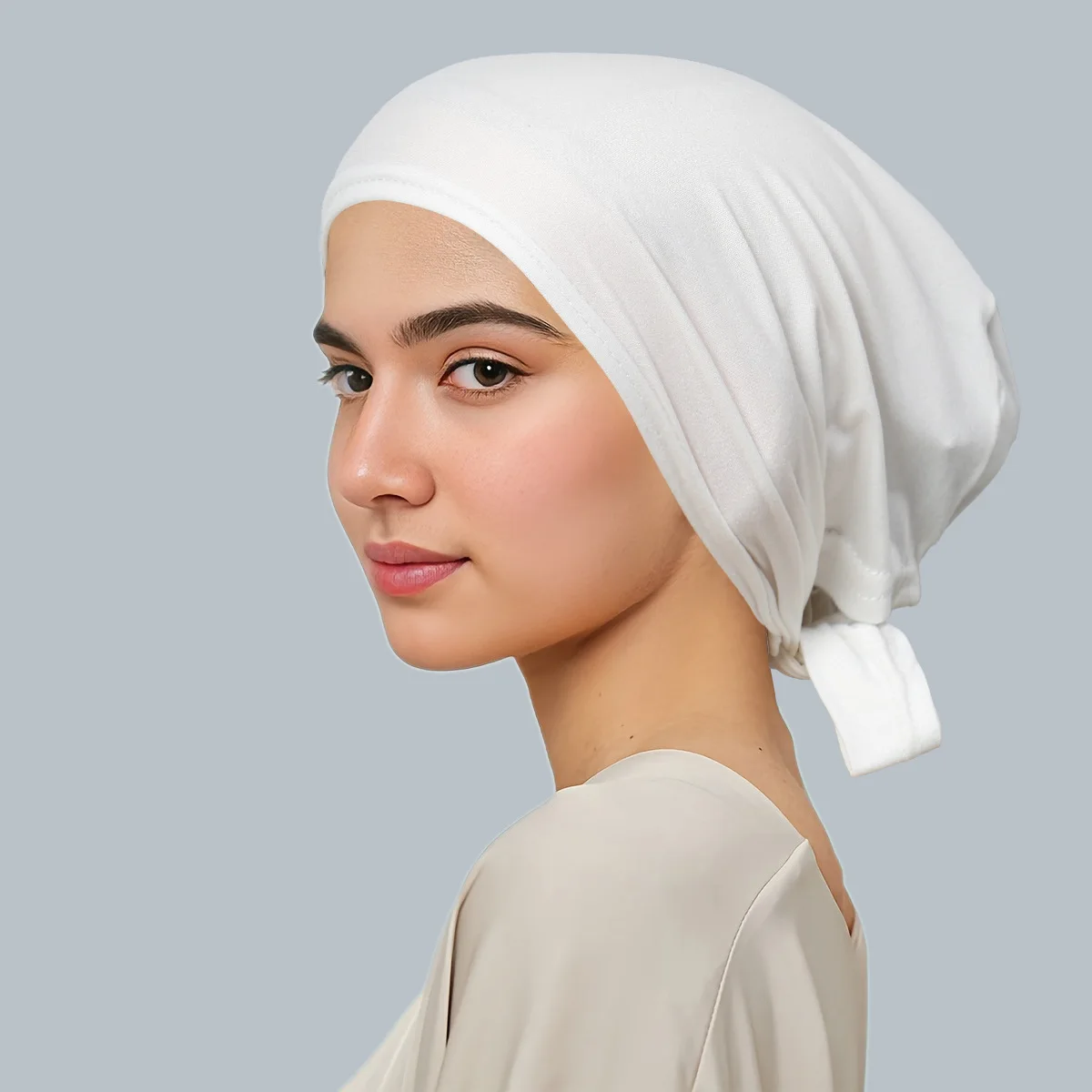 Pre-tier Muslim topi tudung wanita, Bandana elastis Turban Kemo Ninja penutup kepala