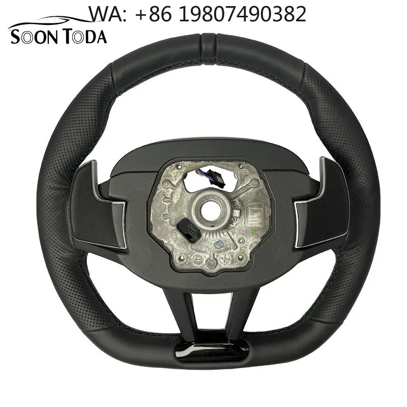 

Sports Modified Steering Wheel Half Leather Carbon Fiber Upgrade Replacement With Fine Stitch For Multi Chassis Vehicle Interior