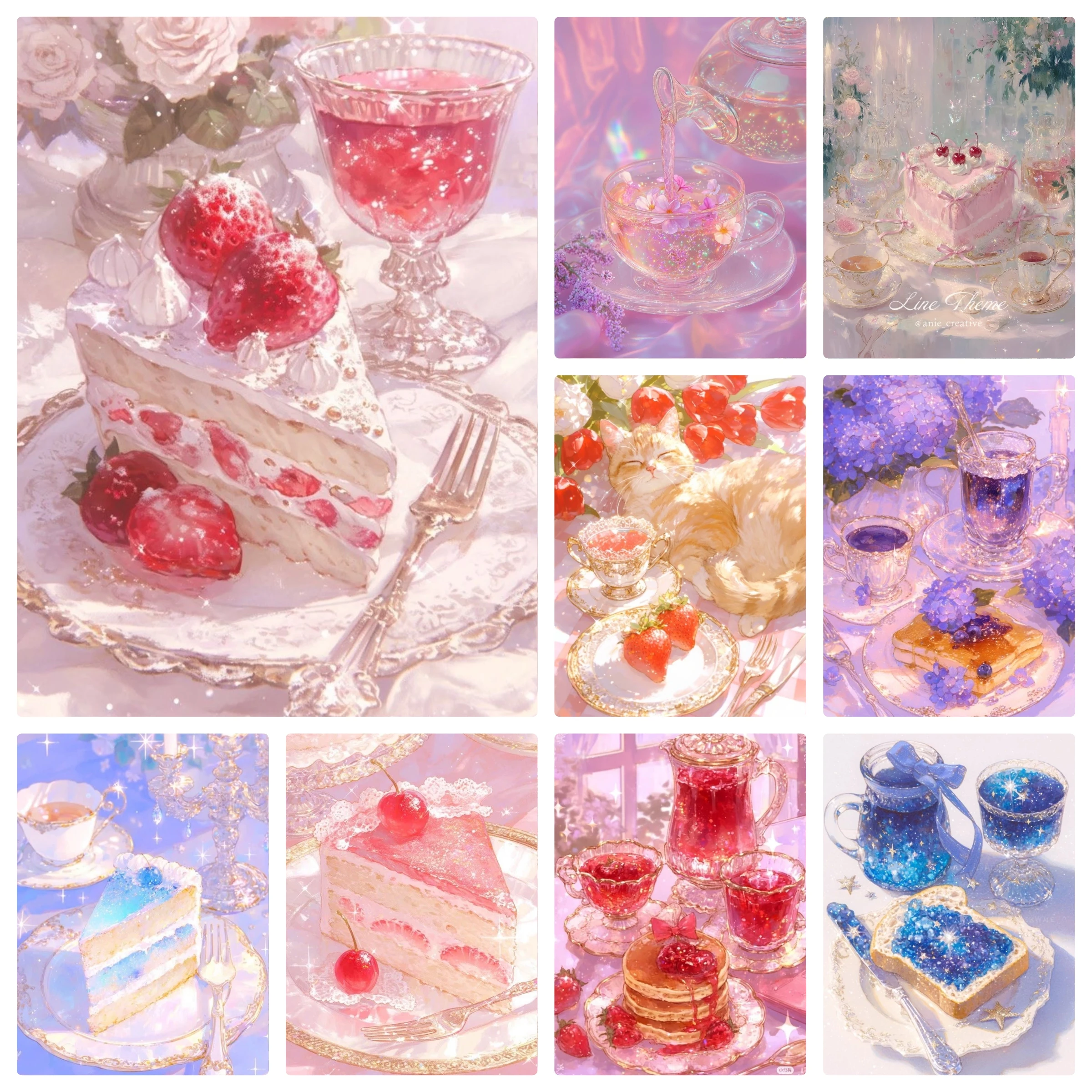 5D DIY Diamant-Malerei-Set Cupcake Milchshake Donut Süßes Dessert Kunst Vollflächiges Strass-Mosaik Wanddekoration Geschenk für Erwachsene